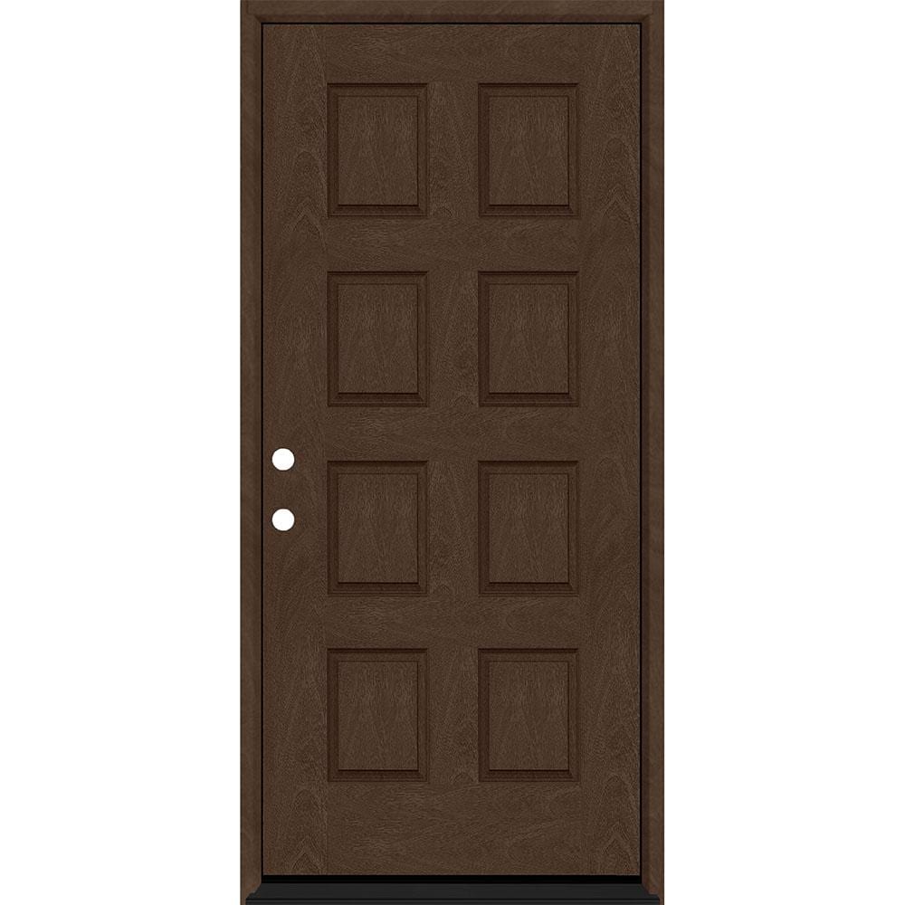 Regency 36 in. x 96 in. 8-Panel RHIS Hickory Stain Mahogany Fiberglass Prehung Front Door w/ 6-9/16 Jamb price history on PriceWatchPro