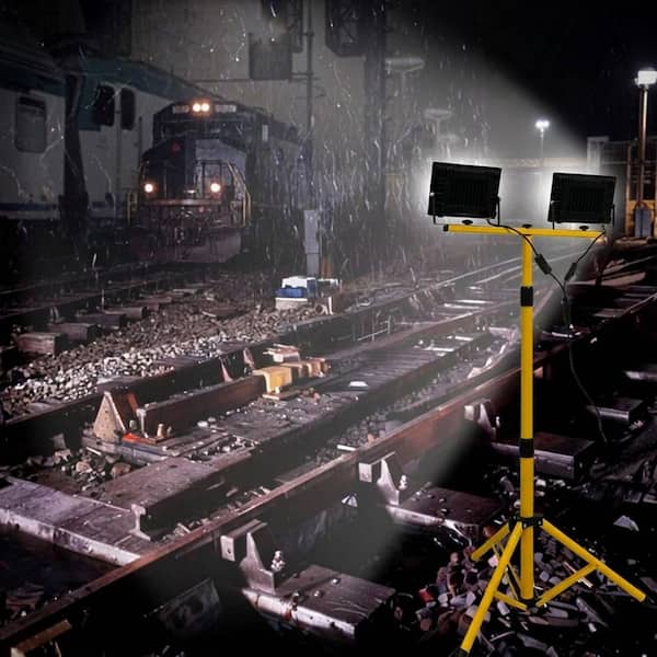 STAND-L 3W3灯 21000 Lumen 2 Head LED Work Light Portable Tripod Stand IP66