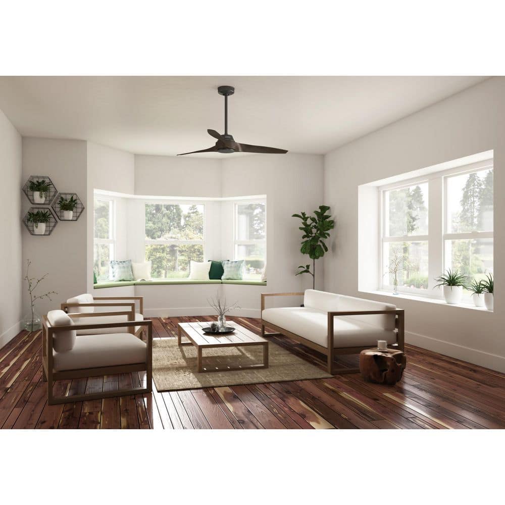 52" Premier Bronze 3-Blade Modern Ceiling Fan with Wall Control