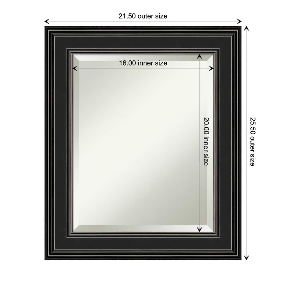Ridge Black Rectangular Wall Mirror with Polystyrene Frame