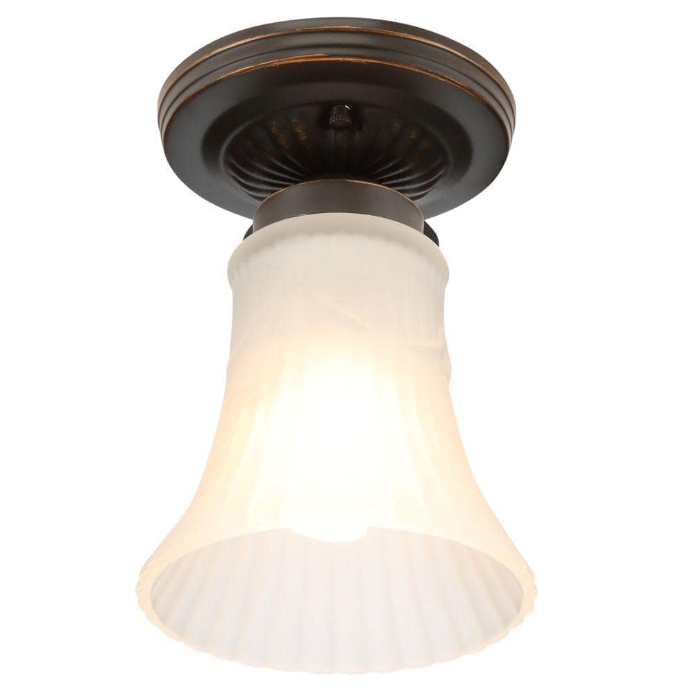 1-Light Oil Rubbed Bronze Flush Mount...