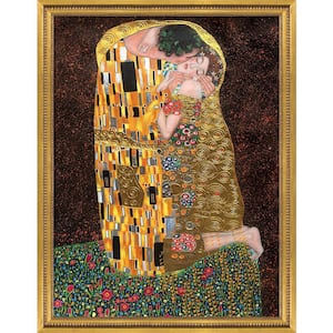 The Kiss (Luxury Line) by Gustav Klimt Versailles Gold Queen Framed People Oil Painting Art Print 35 in. x 45 in.