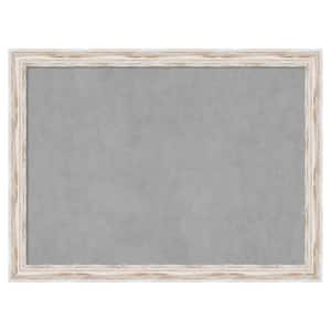 Alexandria White Wash Narrow 31 in. x 23 in. Framed Magnetic Board