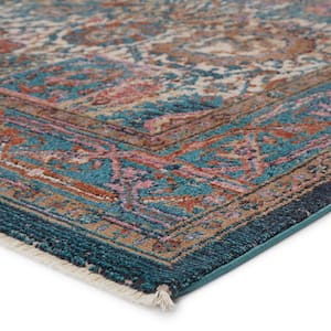 Romilly Teal/Rust 7 ft. 10 in. x 11 ft. 1 in. Oriental Area Rug