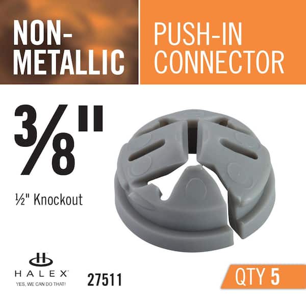 Halex 1/2 in. Non-Metallic Raceway Box/Fitting/Kit Cable Connectors  (5-Pack) 27515 - The Home Depot