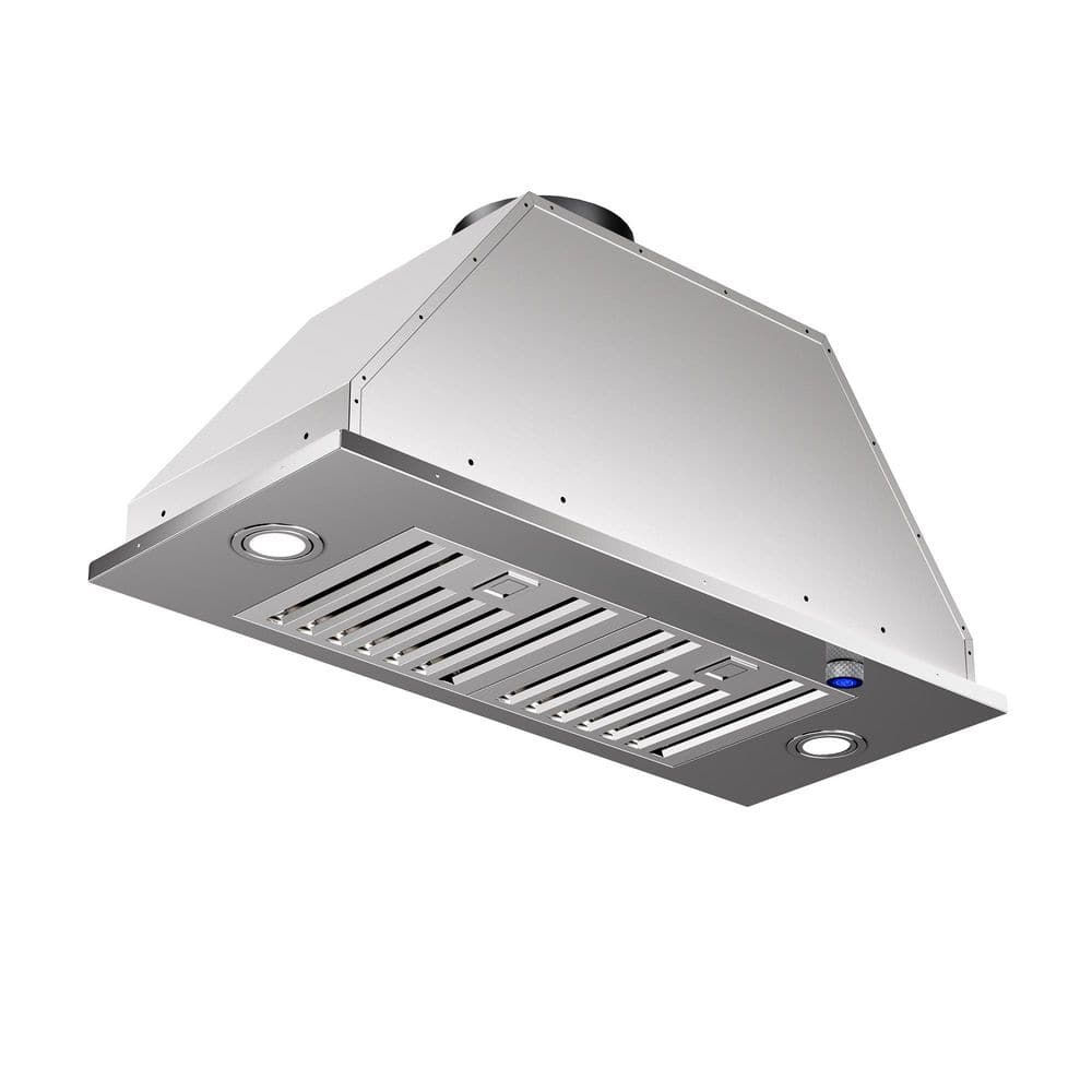 28 in. 380 CFM Convertible Insert Range Hood in Stainless Steel with 4-Speed, 10-Year Warranty and LCD Knob Control