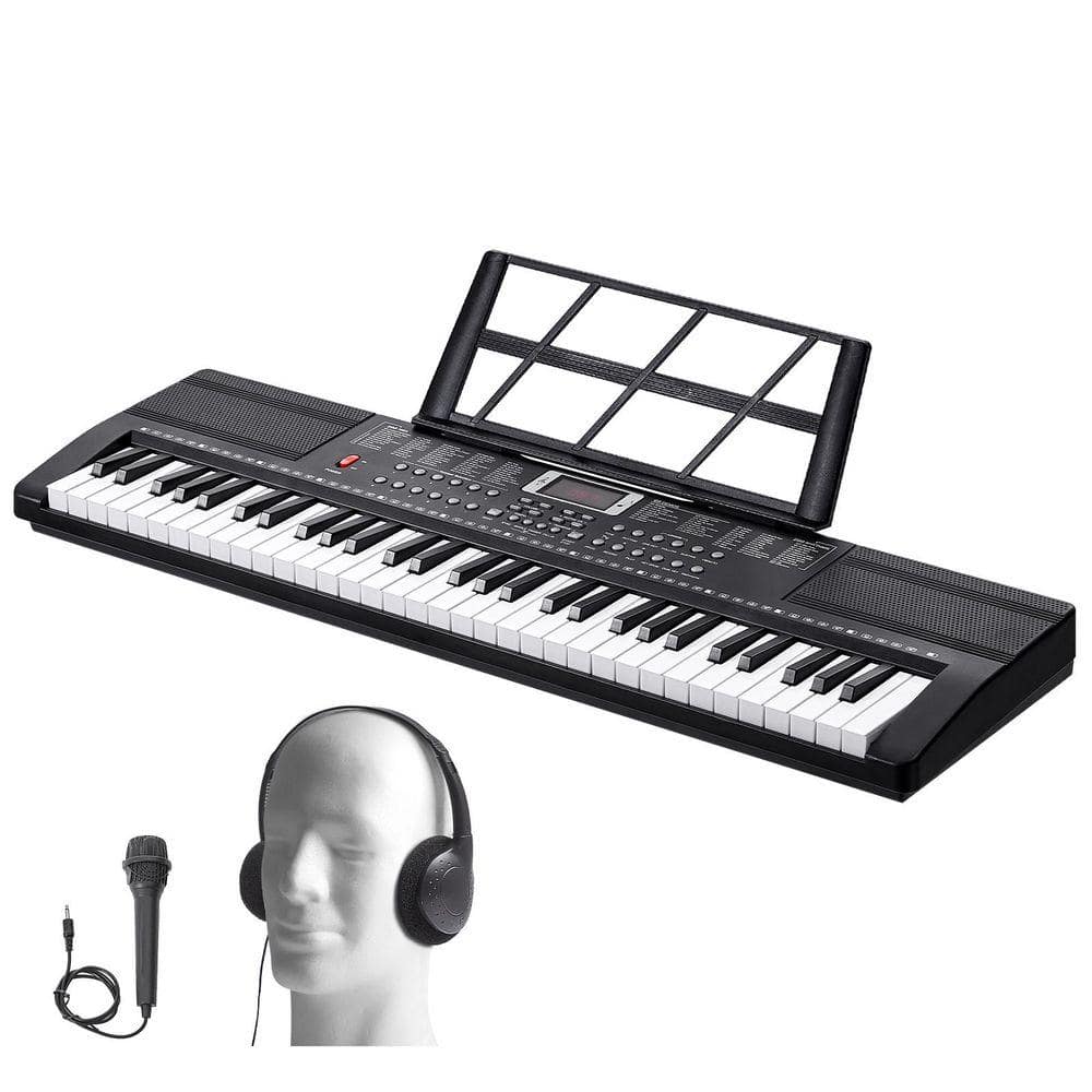 SKYSHALO 61 Key Digital Keyboard Piano, 200 Tones 200 Rhythms, Electric, Portable, with 60 Demo Songs, for Beginners Learning
