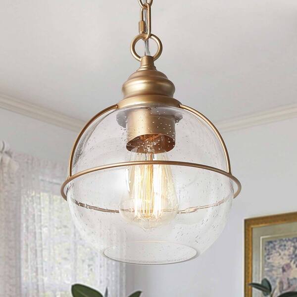 seeded glass globe pendant light