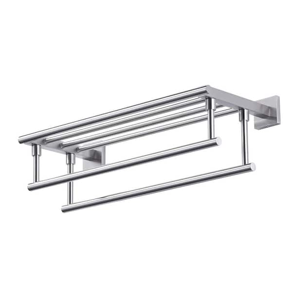 2-Towel Holders Wall mounted Towel Rack in Brushed Nickel 20 Inches