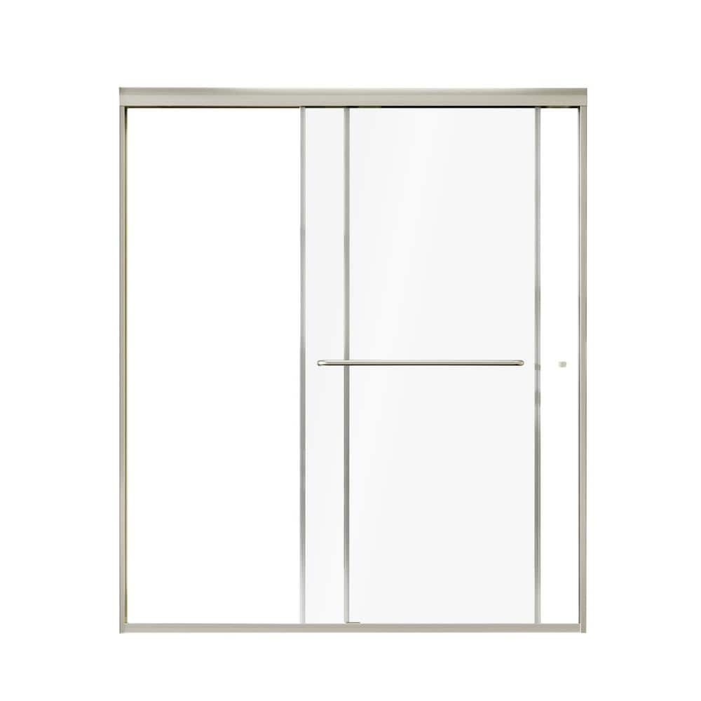 ANGELES HOME 56-60 in. W x 70 in. H Sliding Semi Frameless Shower Door ...