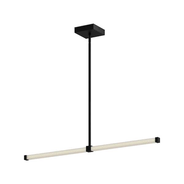 Blade 32 in. 1 Light 15-Watt Black Integrated LED Pendant Light
