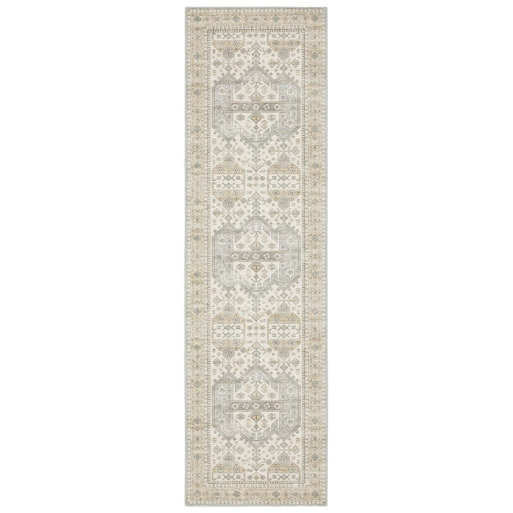 Home Decorators Collection Harmony Sand 2 ft. x 7 ft. Indoor Machine Washable Runner Rug, Brown -  607266