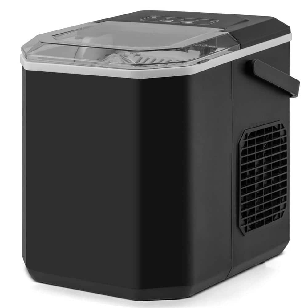 Costway 8.7 in. 26.5 lbs./24 Hrs Countertop Portable Ice Maker in Black