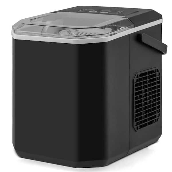 8.7 in. 26.5 lbs./24 Hrs Countertop Portable Ice Maker in Black