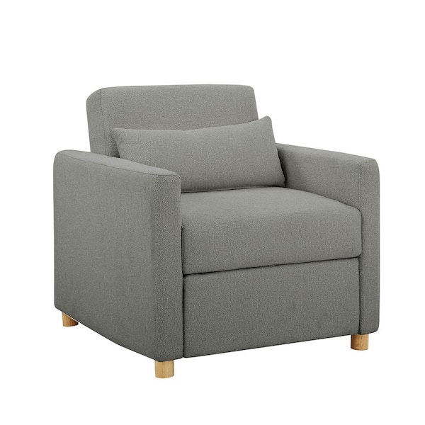 Serta Corwin 36 in. Grey Polyester Twin Convertible Chair