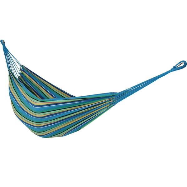 Sunnydaze 10.5 ft. Fabric Cotton Double Brazilian Hammock in Sea Grass