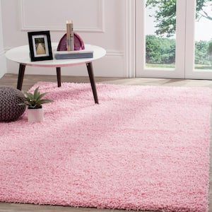 Athens Shag Pink Doormat 3 ft. x 5 ft. Solid Area Rug