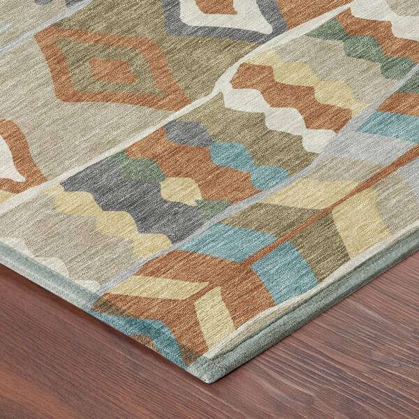 Chantille Machine Washable Indoor/Outdoor Abstract ACN2844 Rust 10 ft. x 14 ft. Area Rug