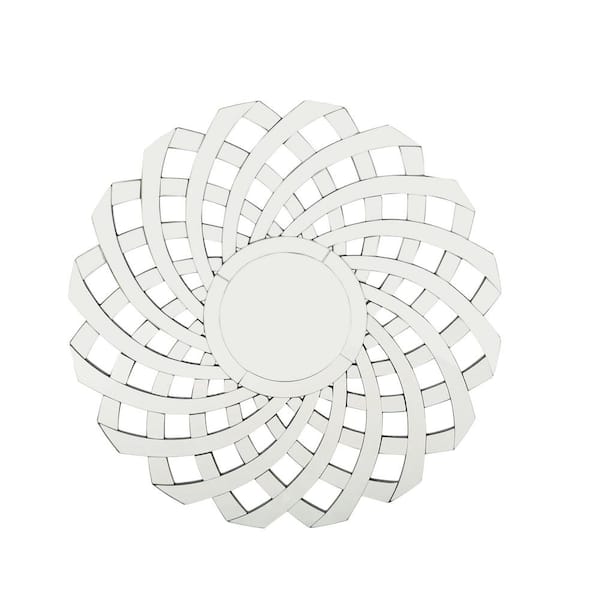 Afoxsos 31.50 in. W. x 0.75 in. H Flower Wall Silver Mirror