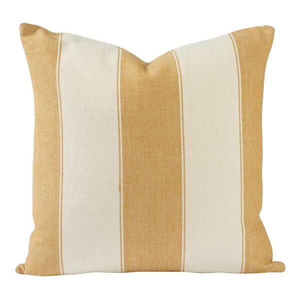 Vesper Lane Classic Gold Striped 20 in. x 20 in. Throw Pillow