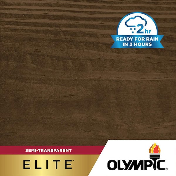 Olympic Elite 1 gal. ST-2015 Espresso Semi-Transparent Exterior Stain and Sealer in One Low VOC
