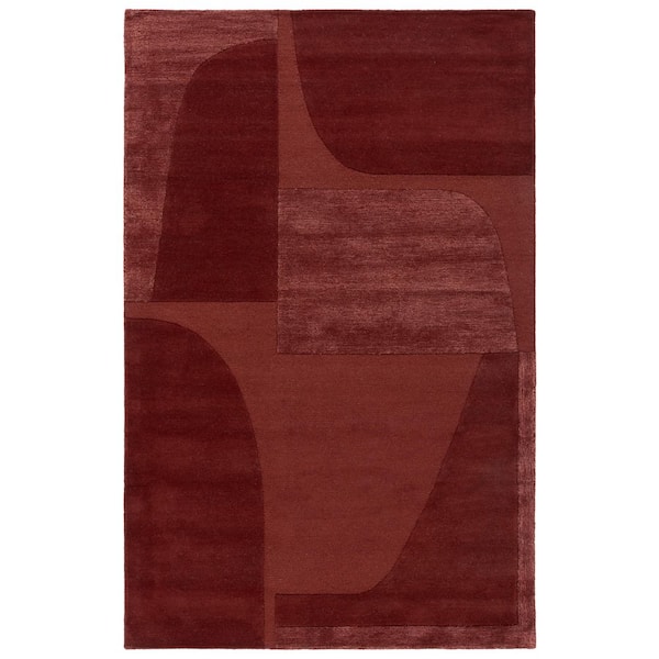 Fifth Avenue 2 ft. x 3 ft. Rust Retro Abstract Area Rug