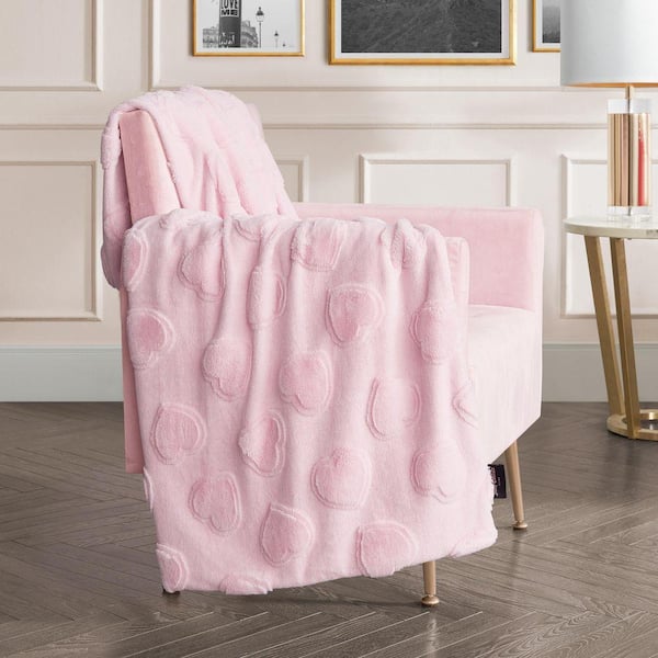 JUICY COUTURE Cheetah Hot Pink Embossed Plush Polyester  Pink Embossed Plush Oversized Throw display picture 1