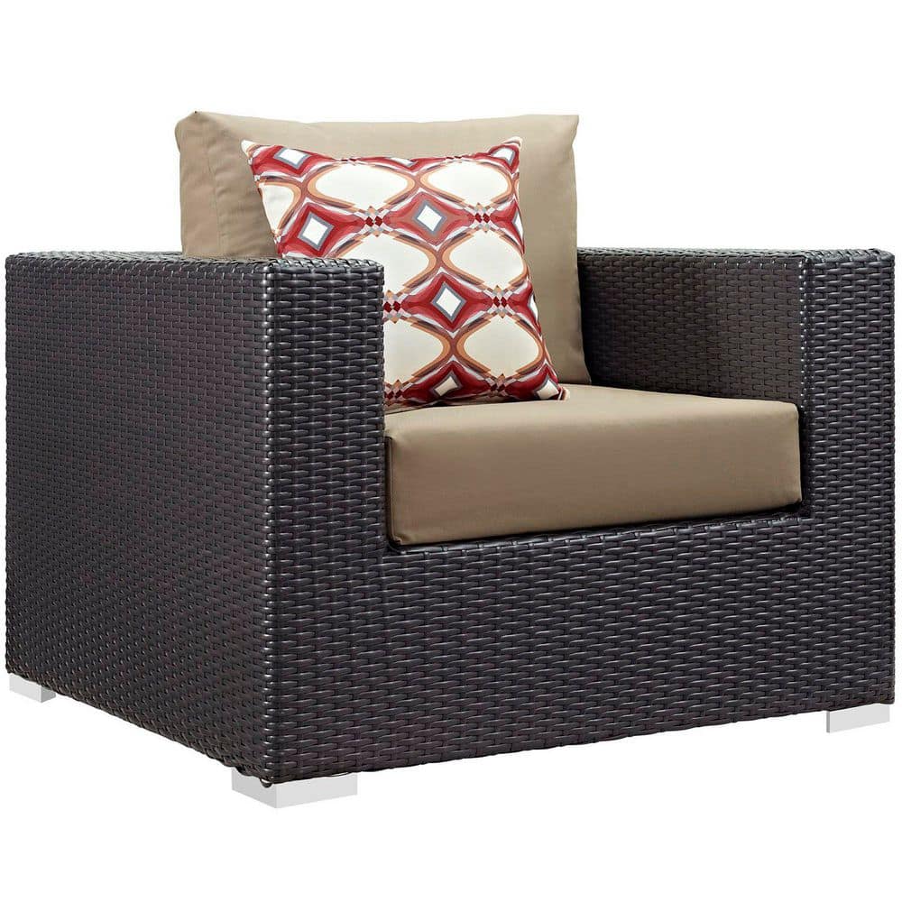 Convene Wicker Rattan 6-Pieces Outdoor Patio Sectional Sofa Furniture Set with Mocha Cushions price history on PriceWatchPro