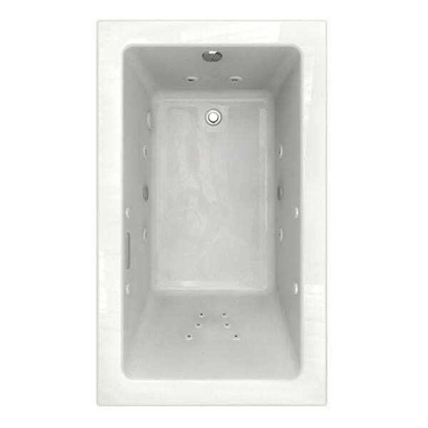 American Standard Studio EcoSilent Chromatherapy Integral Tile Flange 5 ft. x 36 in. Whirlpool and Air Bath Tub with Left Drain in White
