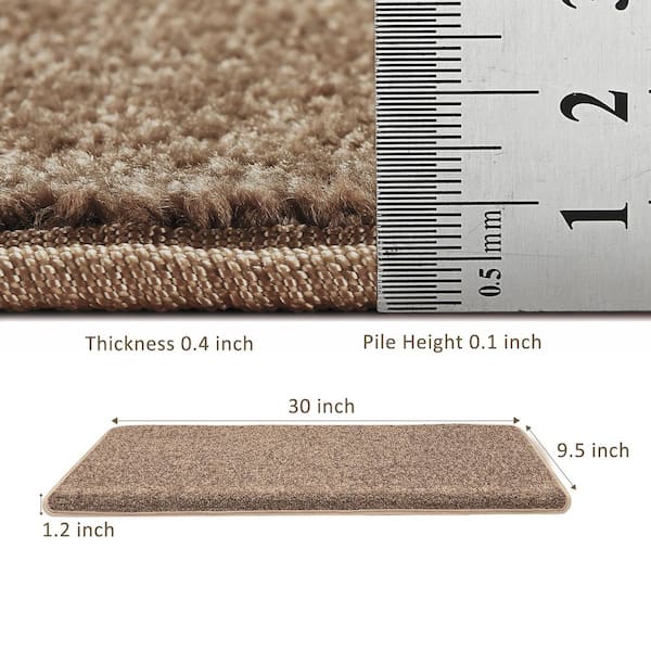 Camel 9.5 in. x 30 in. x 1.2 in. Polypropylene Carpet Stair Tread Cover Indoor Mats Self Adhensive Tape Free Set of 12