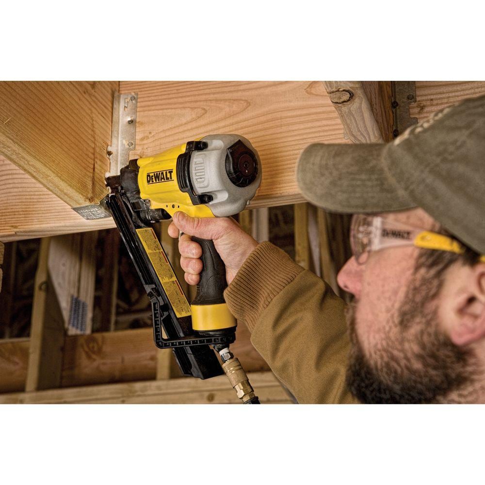 DEWALT Yellow and Black 1.5 Inch Pneumatic Metal Connector Nailer