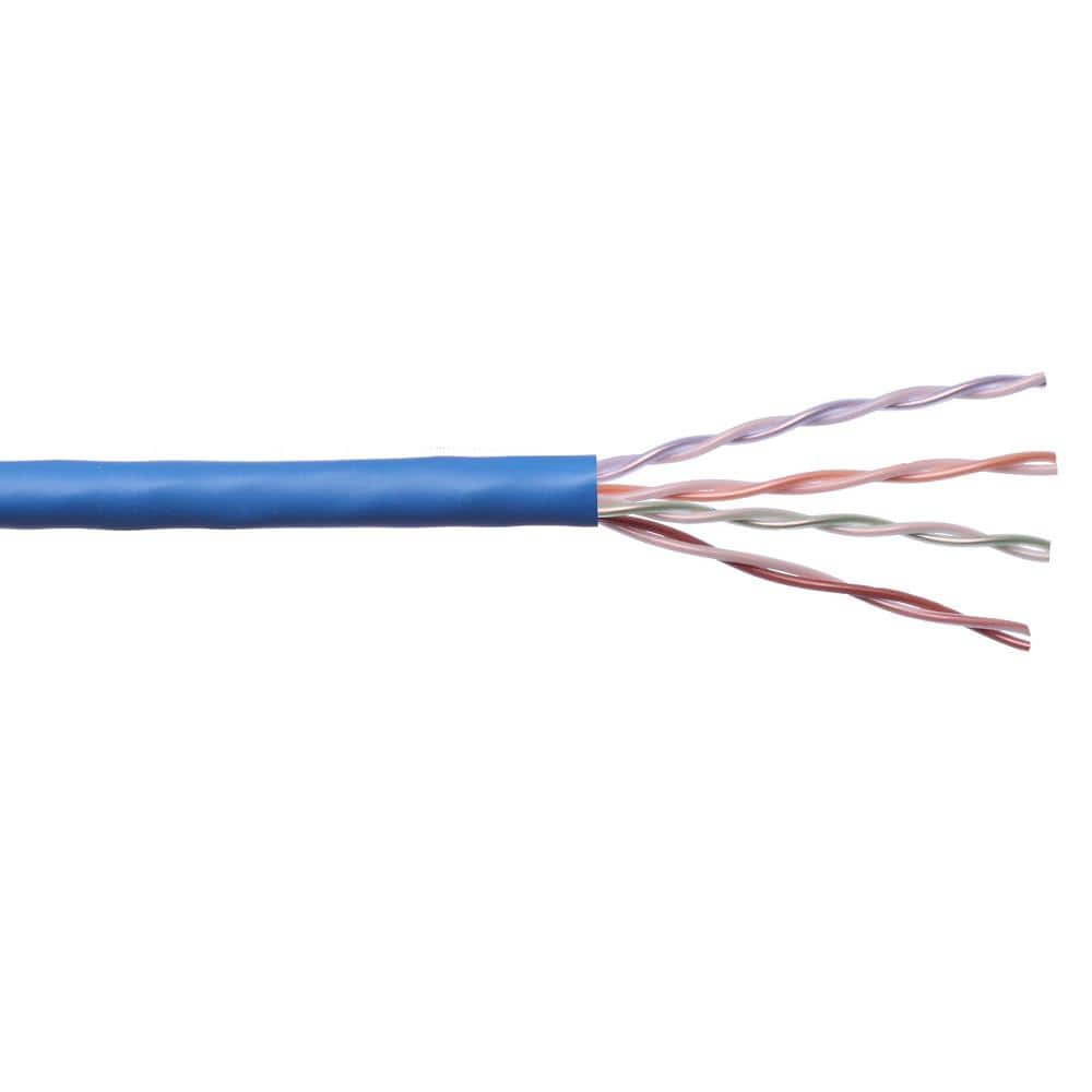 Syston Cable Technology Cat5E 250 ft. Blue 24-4 Plenum Twisted Pair ...