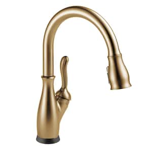 Leland Touch2O with Touchless Technology Single Handle Pull Down Sprayer Kitchen Faucet in Champagne Bronze