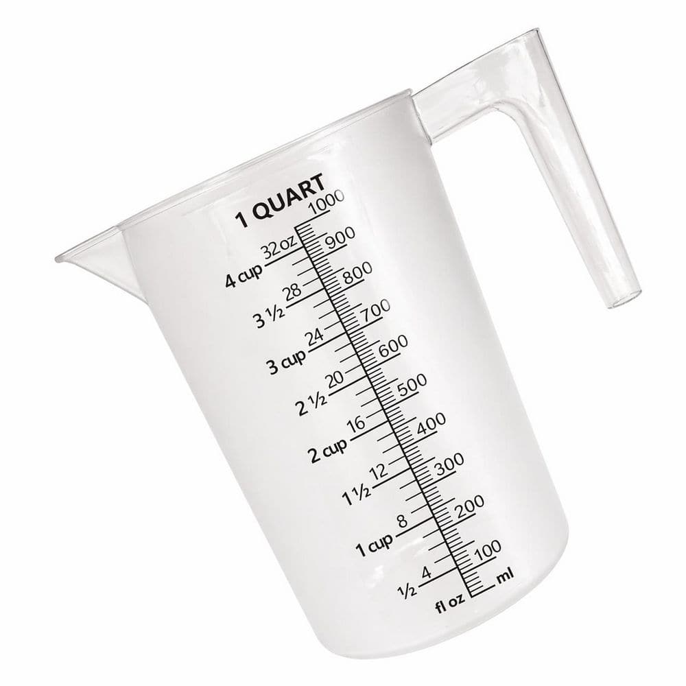 Clear Plastic Measuring Cup Set with Handle, Chemical-Resistant, Triple-Scale for Liquid Mixing, Pouring(1000ml) price history on PriceWatchPro
