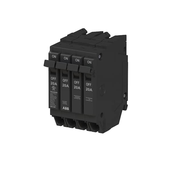 ABB 2-20 Amp Single-Pole 1-20 Amp Double-Pole Quad 120/240-Volts Circuit Breaker (THQLQ202020A)