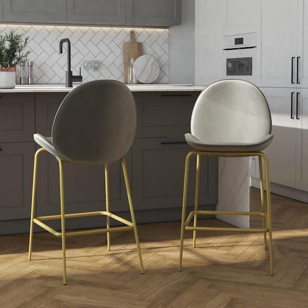 velvet upholstered counter stools