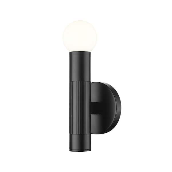 Stari 1 Light Matte Black Wall Sconce with No Shade