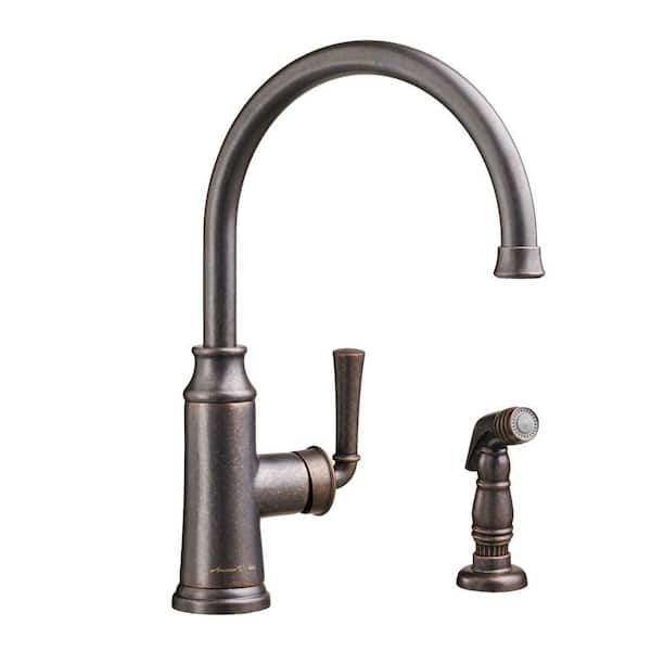American Standard Portsmouth Single-Handle Standard Kitchen Faucet with Side Sprayer 2.2 gpm in Oil Rubbed Bronze
