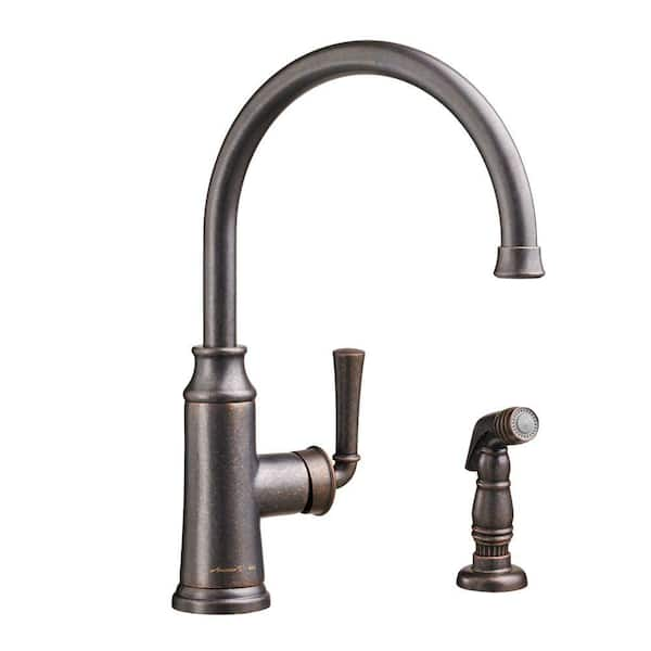 American Standard Portsmouth High-Arc Single-Handle Standard Kitchen Faucet with Side Sprayer in Oil Rubbed Bronze