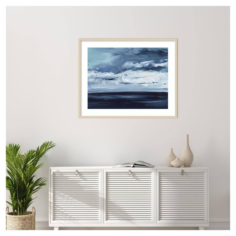 Moonlit Ocean II Framed Coastal Seascape Print in Svelte Natural