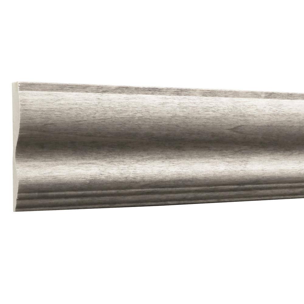 Gray Stained Colonial White Hardwood Chair Rail Moulding