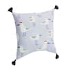Hampton Bay 18 in. x 18 in. Woven Outdoor Patio Throw Pillow in Seagulls