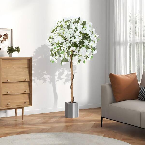 ANGELES HOME 4.5 ft. Artificial Azalea Tree in Pot, Realistic Look