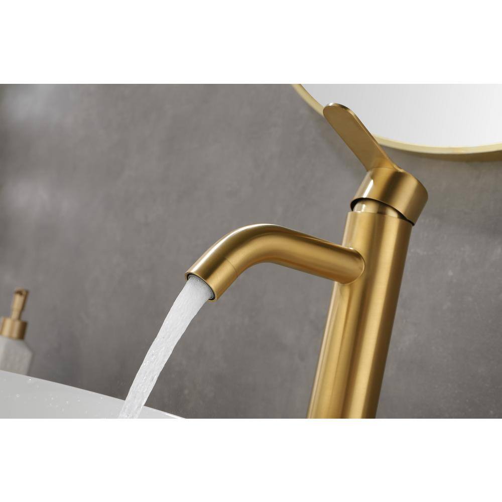 Brushed Gold Stainless Steel Single Handle Waterfall Faucet