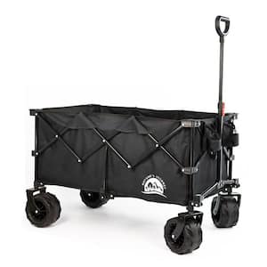 Collapsible Folding Camping Wagon with More Silence Wheels, Black