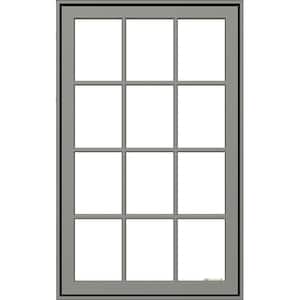 28 in. x 54 in. W5500 Left-Hand Casement Wood Clad Window With Smoke Exterior