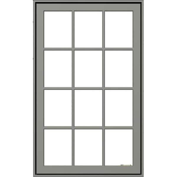JELD-WEN 28 in. x 54 in. W5500 Left-Hand Casement Wood Clad Window With Smoke Exterior