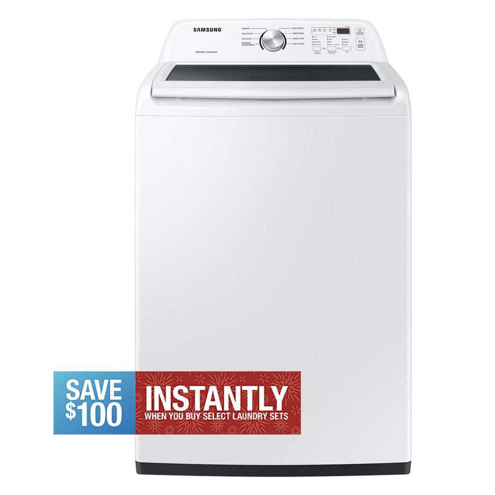 4.4 cu. ft. Top Load Washer with Agitator and Vibration Reduction in White