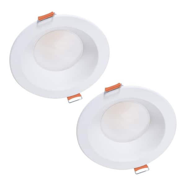 HALO 6 in. Selectable CCT Canless Integrated LED White Recessed Light Retrofit LED Module Round Trim 3000 Lumens (2-Pack)