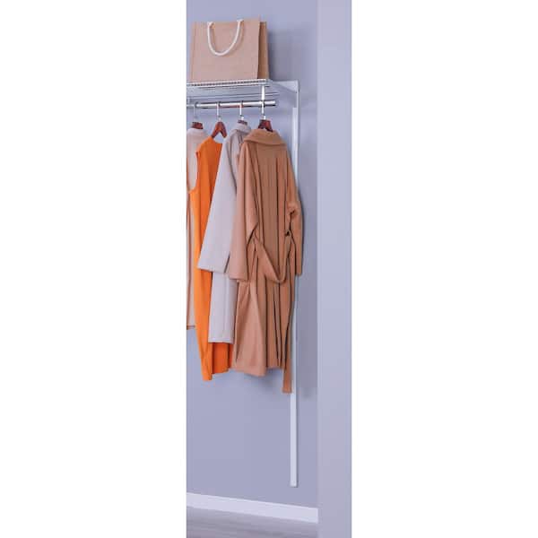 Everbilt Genevieve 8 ft. Birch Adjustable Closet Organizer Double Long and Short Hanging Rod with 3 Shelves and 6 Drawers, Brown